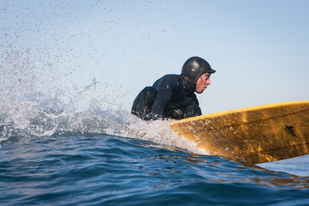 JON WEGENER SURFING FINLESS BLUEGILL IN ENCINITAS