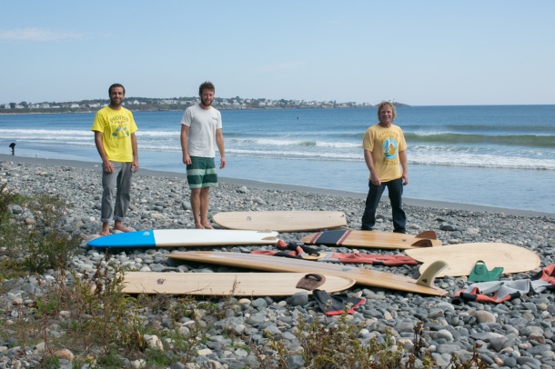 Sustainable Quiver of Surfboards Surfing With Friends